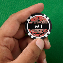Rot und braun Camouflage Ihr Name Persönlich gesta Pokerchips
