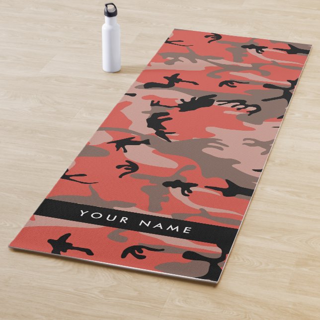 Rot und braun Camouflage Ihr Name Persönlich gesta Yogamatte (Beispiel)