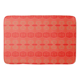 Rot und Coral Orange Badematte