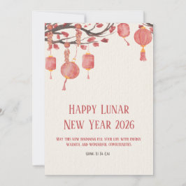 Rot und Creme einfaches Wasserfarben Glückliches L Feiertagskarte
