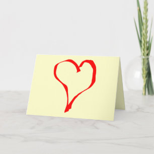 Rot und Creme Liebe Herzdesign. Karte