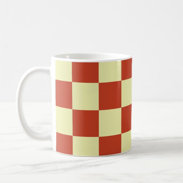 Rot und cremefarben kariert kaffeetasse (Links)