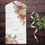 Rot und Elfenbein Poinsettias mit Kiefern All In One Einladung<br><div class="desc">Erleben Sie die bezaubernde Schönheit eines Winterwunderlandes mit dieser exquisiten All-in-One-Hochzeitseinladung, die ein atemberaubendes Design von Rot- und Elfenbein-Poinsettias mit Heilig- und Kiefernbäumen auf weißem Hintergrund bietet. Diese Einladung verkörpert den Zauber und die Romantik Ihres besonderen Tages. Die All-in-One Hochzeitseinladungen sind schön und praktisch, indem sie die Hochzeitseinladung mit einer...</div>