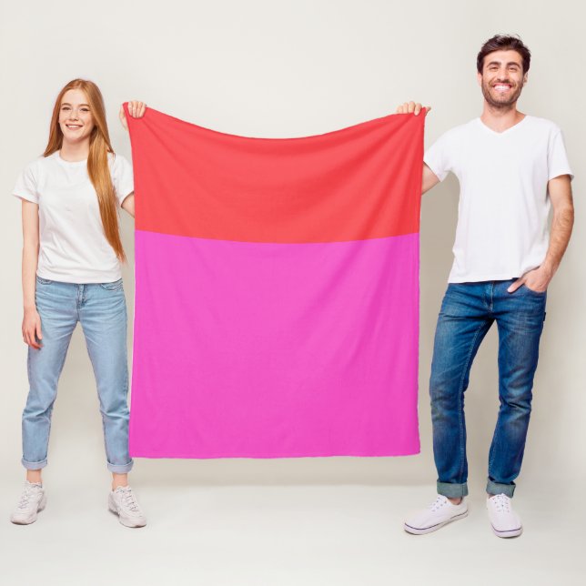 Rot und Fushia Farbe Blöcke farbig Fleecedecke (Beispiel)
