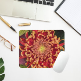 Rot und Gelb Chrysanthemum Floral Mousepad
