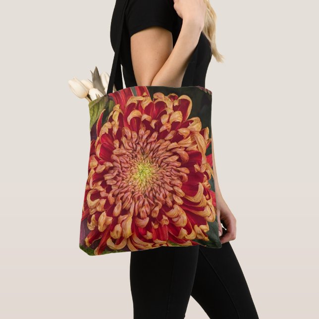 Rot und Gelb Chrysanthemum Floral Tasche (Von Nahem)