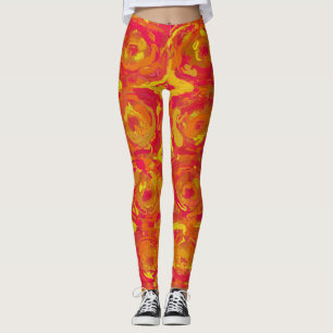 Rot und Gelb Leggings
