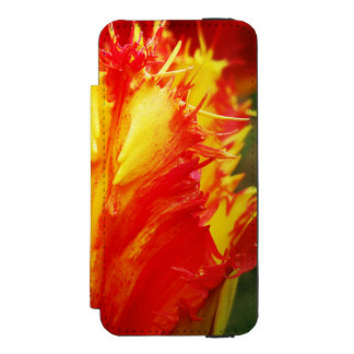 Rot und gelb Nah-oben Curly Tulip Incipio Watson™ iPhone 5 Geldbörsen Hülle