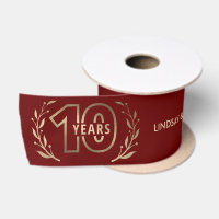 Rot und Gold 10 Jahre Jubiläum Satin Ribbon