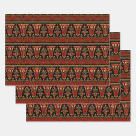 Rot und Gold Art Déco Geschenkpapier Set