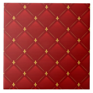 Rot- und Gold-Art Nouveau Fliese