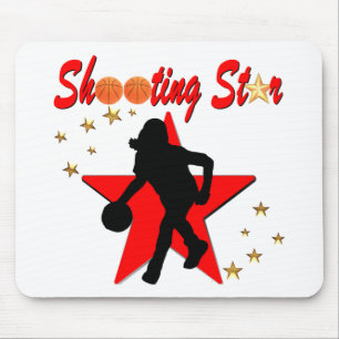 ROT UND GOLD BASKETBALL SHOOOTING STAR DESIGN MOUSEPAD