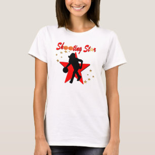 ROT UND GOLD BASKETBALL SHOOOTING STAR DESIGN T-Shirt