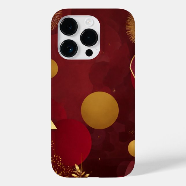 ROT UND GOLD Case-Mate iPhone 14 PRO HÜLLE (Rückseite)