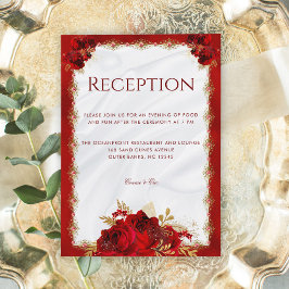 Rot und Gold Elegante Hochzeitsempfehlung Begleitkarte
