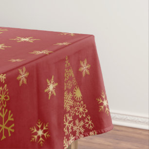 Rot und Gold Eleganter Weihnachtsbaum Tischdecke