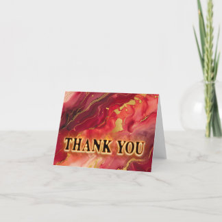Rot und Gold-Flammen Dankeskarte