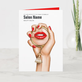 Rot und Gold Glam Chic Beauty Salon Eröffnung Einladung