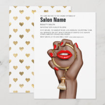 Rot und Gold Glam Chic Beauty Salon Eröffnung