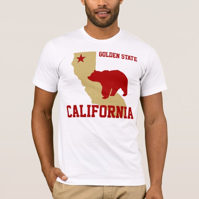 Rot und Gold Kalifornien T-Shirt (Vorderseite)