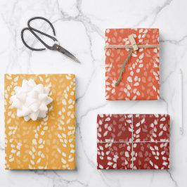 ROT UND GOLD MIT BLASPATTERN GESCHENKPAPIER SET
