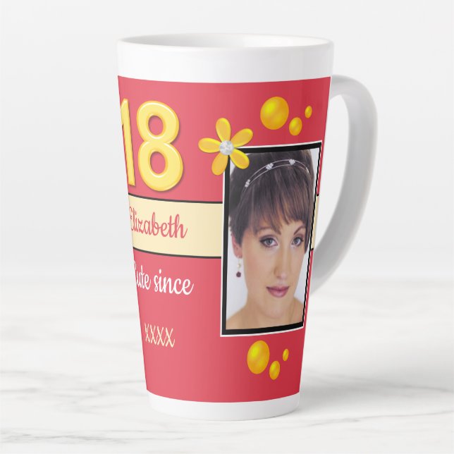 Rot und Gold mit dem Namen 18. Foto Milchtasse (Rechte Ecke)