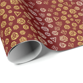 Rot- und Gold-Rollenspiel-Würfel-Geschenkpapier Geschenkpapier