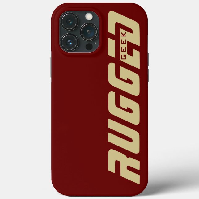 Rot und Gold RUGGED GEEK Case-Mate iPhone Hülle (Rückseite)