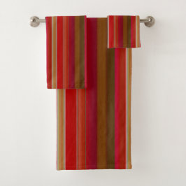 Rot und Gold Streifen Badhandtuch Set