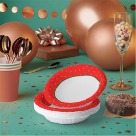 Rot und Gold Weihnachten Pappteller