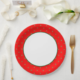 Rot und Gold Weihnachten Pappteller