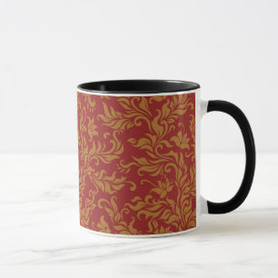 Rot und Goldblumenmuster Tasse