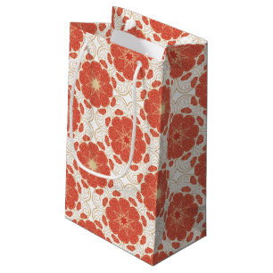 Rot und Goldblumenspitze-Muster Kleine Geschenktüte