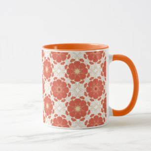 Rot und Goldblumenspitze-Muster Tasse