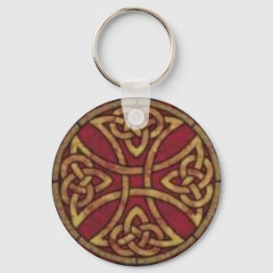 Rot und Goldceltic-Knoten Schlüsselanhänger