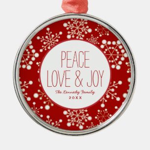 Rot und Goldfeiertags-Muster Silbernes Ornament