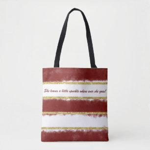 Rot und Goldgestreifte kundenspezifische Tasche