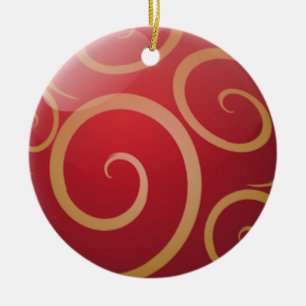 Rot und Goldverzierung Keramik Ornament