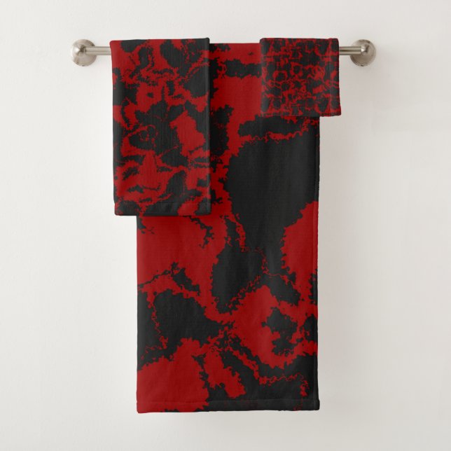 Rot und Grau Badhandtuch Set (Insitu)