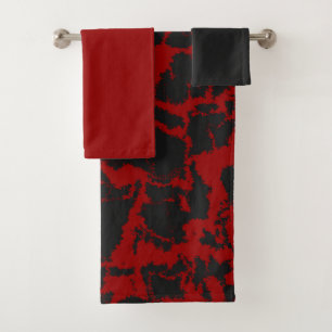 Rot und Grau Badhandtuch Set