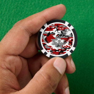 Rot und Grau Camouflage, Militär, Armee Pokerchips