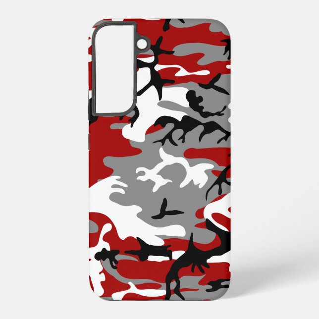 Rot und Grau Camouflage, Militär, Armee Samsung Galaxy Hülle (Rückseite)