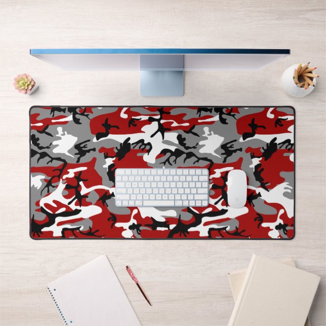Rot und Grau Camouflage, Militär, Armee Schreibtischunterlage (Büro 1)