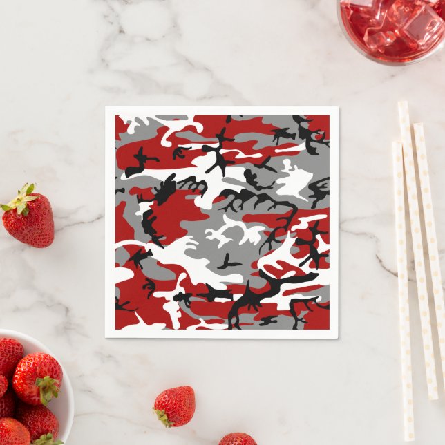 Rot und Grau Camouflage, Militär, Armee Serviette (Beispiel)