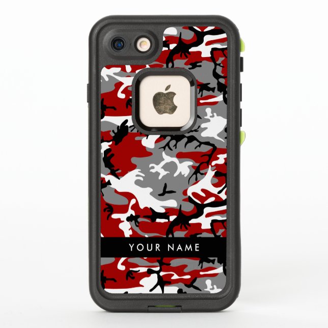 Rot und Gray Camouflage Ihr Name personalisieren (Rückseite)