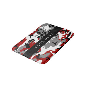 Rot und Gray Camouflage Ihr Name personalisieren Badematte