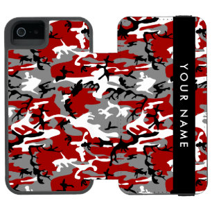 Rot und Gray Camouflage Ihr Name personalisieren Incipio Watson™ iPhone 5 Geldbörsen Hülle