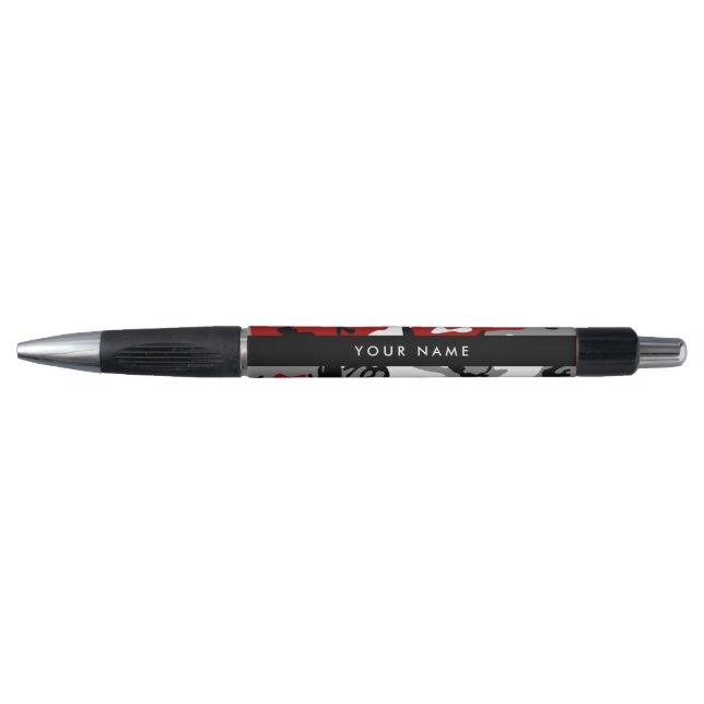Rot und Gray Camouflage Ihr Name personalisieren Kugelschreiber (Vorderseite)