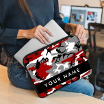 Rot und Gray Camouflage Ihr Name personalisieren Laptopschutzhülle<br><div class="desc">Elegantes,  stilvolles und raffiniertes Tarnmuster in Rot und Grau. Moderne und trendige Geschenke,  perfekt für den militärischen Liebhaber in Ihrem Leben. Personalisieren Sie diese durch Hinzufügen von Namen,  Spitznamen,  Monogramm oder Initialen.</div>