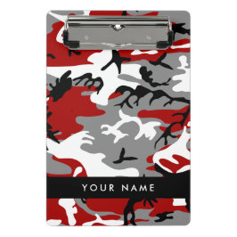Rot und Gray Camouflage Ihr Name personalisieren Mini Klemmbrett